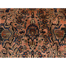 Load image into Gallery viewer, 9&#39;10&quot;x13&#39;7&quot; Coral Salmon, Antique Persian Mohajeren Sarouk, Clean And Soft, Good Restorations, Sides And Ends Secured, 100% Wool, Hand Knotted Oriental Rug FWR469980