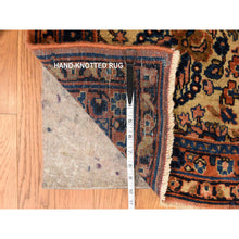 Load image into Gallery viewer, 9&#39;10&quot;x13&#39;7&quot; Coral Salmon, Antique Persian Mohajeren Sarouk, Clean And Soft, Good Restorations, Sides And Ends Secured, 100% Wool, Hand Knotted Oriental Rug FWR469980