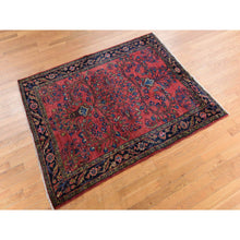 Load image into Gallery viewer, 5&#39;3&quot;x6&#39;7&quot; Crimson Red, Antique Persian Lilihan, Clean And Soft, Even Pile, Sides And Ends Secured, 100% Wool, Hand Knotted Oriental Rug FWR469992