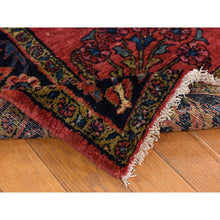Load image into Gallery viewer, 5&#39;3&quot;x6&#39;7&quot; Crimson Red, Antique Persian Lilihan, Clean and Soft, Even Pile, Sides and Ends Secured, 100% Wool, Hand Knotted Oriental Rug FWR469992