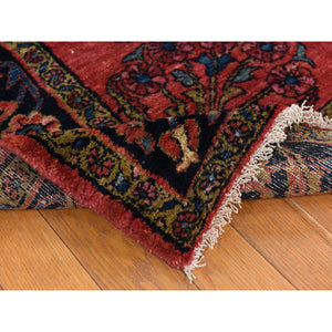 5'3"x6'7" Crimson Red, Antique Persian Lilihan, Clean and Soft, Even Pile, Sides and Ends Secured, 100% Wool, Hand Knotted Oriental Rug FWR469992