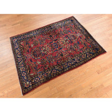 Load image into Gallery viewer, 4&#39;10&quot;x6&#39;5&quot; Ruby Red, Antique Persian Lilihan, Clean And Soft, Even Pile, Sides And Ends Secured, 100% Wool, Hand Knotted Oriental Rug FWR469998