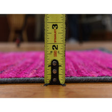 Load image into Gallery viewer, 2&#39;x3&#39;1&quot; Hot Pink, Sari Silk With Oxidized Wool, Simple And Colorful Sample, Mat Size, Hand Knotted Oriental Rug FWR470016