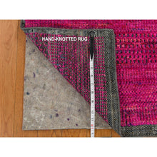 Load image into Gallery viewer, 2&#39;x3&#39;1&quot; Hot Pink, Sari Silk With Oxidized Wool, Simple And Colorful Sample, Mat Size, Hand Knotted Oriental Rug FWR470016