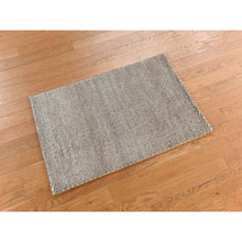 Load image into Gallery viewer, 2&#39;x3&#39; Bone White, Dot Design, Sample, Pure Alpaca Unmixed Wool, Hand Knotted, Super Soft And Fine To The Touch, Mat, Oriental Rug FWR470040