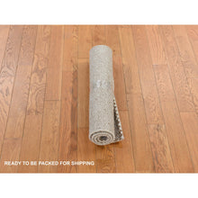 Load image into Gallery viewer, 2&#39;x3&#39; Bone White, Dot Design, Sample, Pure Alpaca Unmixed Wool, Hand Knotted, Super Soft And Fine To The Touch, Mat, Oriental Rug FWR470040