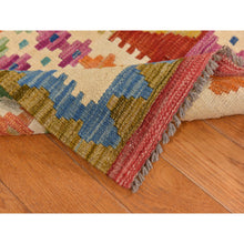 Load image into Gallery viewer, 8&#39;6&quot;x11&#39; Salsa Red, Organic Wool, Afghan Kilim With All Over Colorful Geometric Pattern, Natural Dyes, Flat Weave, Hand Woven, Reversible, Oriental Rug FWR470064