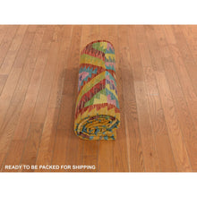 Load image into Gallery viewer, 8&#39;3&quot;x11&#39;2&quot; Olive Green, Afghan Kilim With All Over Colorful Geometric Pattern, Pure Wool, Vegetable Dyes, Flat Weave, Hand Woven, Reversible, Oriental Rug FWR470070