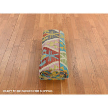 Load image into Gallery viewer, 8&#39;4&quot;x10&#39;10&quot; Bone White, Afghan Kilim With All Over Colorful Geometric Pattern, 100% Wool, Natural Dyes, Flat Weave, Hand Woven, Reversible, Oriental Rug FWR470076