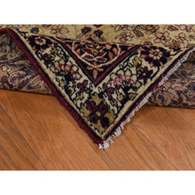 Load image into Gallery viewer, 10&#39;10&quot;x15&#39;3&quot; Cranberry Red, Antique Persian Lavar Kerman, Center Medallion, Flower Design, Zero Pile, Clean, Sides And Ends Professionally Secured, Properly Restored, 100% Wool, Hand Knotted, Oriental Rug FWR470100