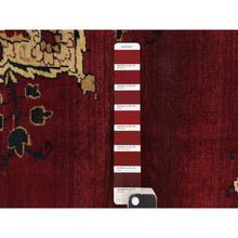 Load image into Gallery viewer, 10&#39;10&quot;x15&#39;3&quot; Cranberry Red, Antique Persian Lavar Kerman, Center Medallion, Flower Design, Zero Pile, Clean, Sides And Ends Professionally Secured, Properly Restored, 100% Wool, Hand Knotted, Oriental Rug FWR470100