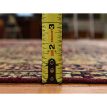 Load image into Gallery viewer, 10&#39;10&quot;x15&#39;3&quot; Cranberry Red, Antique Persian Lavar Kerman, Center Medallion, Flower Design, Zero Pile, Clean, Sides And Ends Professionally Secured, Properly Restored, 100% Wool, Hand Knotted, Oriental Rug FWR470100