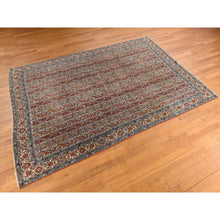 Load image into Gallery viewer, 7&#39;x10&#39;4&quot; Cherry Red With Ivory, Antique Persian Ghom, Shawl Design, Even Wear, Clean, Soft And Pliable, Sides And Ends Professionally Secured, 100% Wool, Hand Knotted Oriental Rug FWR470112