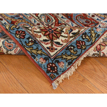 Load image into Gallery viewer, 7&#39;x10&#39;4&quot; Cherry Red With Ivory, Antique Persian Ghom, Shawl Design, Even Wear, Clean, Soft And Pliable, Sides And Ends Professionally Secured, 100% Wool, Hand Knotted Oriental Rug FWR470112