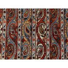 Load image into Gallery viewer, 7&#39;x10&#39;4&quot; Cherry Red With Ivory, Antique Persian Ghom, Shawl Design, Even Wear, Clean, Soft And Pliable, Sides And Ends Professionally Secured, 100% Wool, Hand Knotted Oriental Rug FWR470112