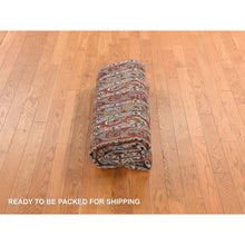 Load image into Gallery viewer, 7&#39;x10&#39;4&quot; Cherry Red With Ivory, Antique Persian Ghom, Shawl Design, Even Wear, Clean, Soft And Pliable, Sides And Ends Professionally Secured, 100% Wool, Hand Knotted Oriental Rug FWR470112