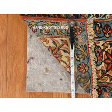 Load image into Gallery viewer, 7&#39;x10&#39;4&quot; Worn Wool, Cropped Thin, Hand Knotted, Faded Red, Vintage Persian Kerman, Distressed Look, Oriental Rug FWR370314
