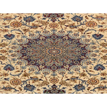Load image into Gallery viewer, 10&#39;1&quot;x14&#39;8&quot; Parchment Ivory, Vintage Persian Esfahan, 400 KPSI, Good Condition, Clean, Soft and Pliable, Hand Knotted, Wool and Silk on Silk Oriental Rug FWR470118