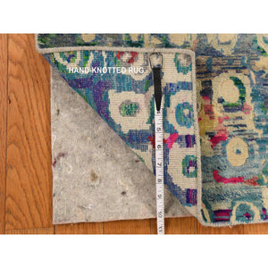 2'x3'2" The Peacock, Sari Silk, Colorful, Hand Knotted, Mat, Oriental Rug FWR470154