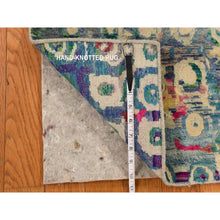 Load image into Gallery viewer, 2&#39;x3&#39;2&quot; The Peacock, Sari Silk, Colorful, Hand Knotted, Mat, Oriental Rug FWR470154