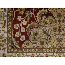 Load image into Gallery viewer, 3&#39;1&quot;x5&#39; Wine Red, Hand Knotted, 300 Kpsi, Persian Design, Hand Spun New Zealand Luxurious Wool Oriental Rug FWR470166