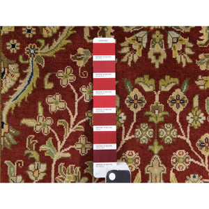 3'1"x5' Wine Red, Hand Knotted, 300 Kpsi, Persian Design, Hand Spun New Zealand Luxurious Wool Oriental Rug FWR470166