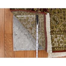 Load image into Gallery viewer, 3&#39;1&quot;x5&#39; Wine Red, Hand Knotted, 300 Kpsi, Persian Design, Hand Spun New Zealand Luxurious Wool Oriental Rug FWR470166