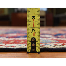 Load image into Gallery viewer, 4&#39;1&quot;x5&#39;10&quot; Yale Blue, Antique North West Persian, Geometric Tribal Motif, Even Wear, Clean, Soft And Pliable, Sides And Ends Professionally Secured, 100% Wool, Hand Knotted, Vegetable Dyes, Oriental Rug FWR470172