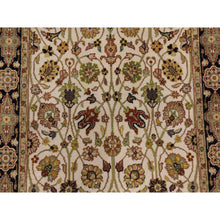 Load image into Gallery viewer, 2&#39;8&quot;x6&#39;1&quot; Chiffon White, Hand Knotted, 300 Kpsi, Hand Spun New Zealand Luxurious Wool, Persian Tabriz Vase Design, Runner, Oriental Rug FWR470178