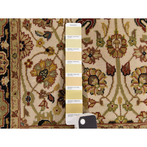 2'8"x6'1" Chiffon White, Hand Knotted, 300 Kpsi, Hand Spun New Zealand Luxurious Wool, Persian Tabriz Vase Design, Runner, Oriental Rug FWR470178