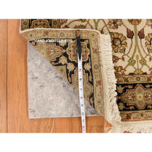 Load image into Gallery viewer, 2&#39;8&quot;x6&#39;1&quot; Chiffon White, Hand Knotted, 300 Kpsi, Hand Spun New Zealand Luxurious Wool, Persian Tabriz Vase Design, Runner, Oriental Rug FWR470178