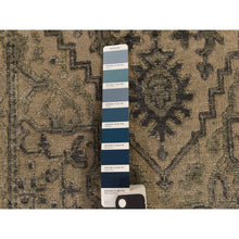 Load image into Gallery viewer, 2&#39;6&quot;x6&#39; Burlywood Brown, Wool And Silk, Hand Knotted, Heriz Design, All Over Leaf Pattern, Runner, Oriental Rug FWR470184