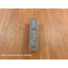 Load image into Gallery viewer, 2&#39;6&quot;x6&#39; Burlywood Brown, Wool And Silk, Hand Knotted, Heriz Design, All Over Leaf Pattern, Runner, Oriental Rug FWR470184