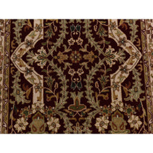Load image into Gallery viewer, 3&#39;1&quot;x5&#39; Burgundy Red, Hand Knotted, 300 Kpsi, Hand Spun New Zealand Luxurious Wool, Persian Tabriz Design, Oriental Rug FWR470190
