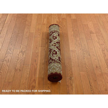 Load image into Gallery viewer, 3&#39;1&quot;x5&#39; Burgundy Red, Hand Knotted, 300 Kpsi, Hand Spun New Zealand Luxurious Wool, Persian Tabriz Design, Oriental Rug FWR470190