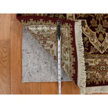 Load image into Gallery viewer, 3&#39;1&quot;x5&#39; Burgundy Red, Hand Knotted, 300 Kpsi, Hand Spun New Zealand Luxurious Wool, Persian Tabriz Design, Oriental Rug FWR470190