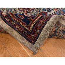 Load image into Gallery viewer, 12&#39;2&quot;x14&#39;7&quot; Peanut Brown, Antique Persian Bidjar, Trellis Garden Design, Even Wear, Clean, Sides And Ends Professionally Secured, 100% Wool On Wool, Hand Knotted, Oversized, Oriental Rug FWR470202