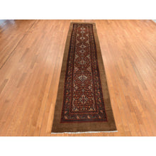 Load image into Gallery viewer, 3&#39;2&quot;x15&#39; Coffee Brown, Antique Camel Hair Serab, Pure Wool, Even Wear, Good Condition, Soft Pile, Hand Knotted, Clean, Sides And Ends Professionally Secured, Xl Runner, Oriental Rug FWR470208