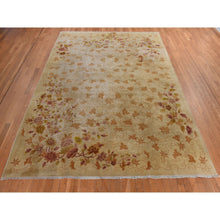 Load image into Gallery viewer, 8&#39;10&quot;x11&#39;8&quot; Honey Brown, Antique Chinese Nichols Art Deco, Golden Leaf Design, Even Wear, Professionally Cleaned, Soft Pile, 100% Wool, Clean, Sides And Ends Expertly Secured, Hand Knotted, Oriental Rug FWR470214