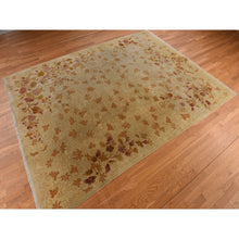 Load image into Gallery viewer, 8&#39;10&quot;x11&#39;8&quot; Honey Brown, Antique Chinese Nichols Art Deco, Golden Leaf Design, Even Wear, Professionally Cleaned, Soft Pile, 100% Wool, Clean, Sides And Ends Expertly Secured, Hand Knotted, Oriental Rug FWR470214