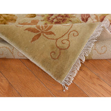Load image into Gallery viewer, 8&#39;10&quot;x11&#39;8&quot; Honey Brown, Antique Chinese Nichols Art Deco, Golden Leaf Design, Even Wear, Professionally Cleaned, Soft Pile, 100% Wool, Clean, Sides And Ends Expertly Secured, Hand Knotted, Oriental Rug FWR470214