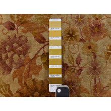 Load image into Gallery viewer, 8&#39;10&quot;x11&#39;8&quot; Honey Brown, Antique Chinese Nichols Art Deco, Golden Leaf Design, Even Wear, Professionally Cleaned, Soft Pile, 100% Wool, Clean, Sides And Ends Expertly Secured, Hand Knotted, Oriental Rug FWR470214