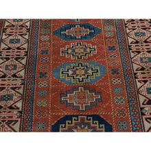 Load image into Gallery viewer, 3&#39;9&quot;x8&#39;4&quot; Auburn Red, Antique Caucasian Mogan Kazak, Nice Pile Throughout, Good Condition, Clean And Soft, 100% Wool, Hand Knotted, Wide Runner, Oriental Rug FWR470244
