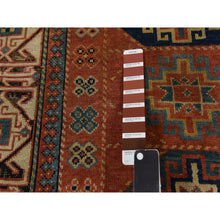 Load image into Gallery viewer, 3&#39;9&quot;x8&#39;4&quot; Auburn Red, Antique Caucasian Mogan Kazak, Nice Pile Throughout, Good Condition, Clean And Soft, 100% Wool, Hand Knotted, Wide Runner, Oriental Rug FWR470244