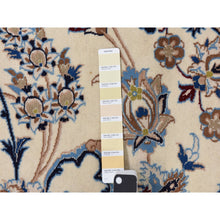 Load image into Gallery viewer, 13&#39;7&quot;x20&#39;7&quot; Linen White, Mansion Sized Persian Nain With Medallion Design, Finely Made, 300 Kpsi, Wool And Silk, Hand Knotted, Oriental Rug FWR470250