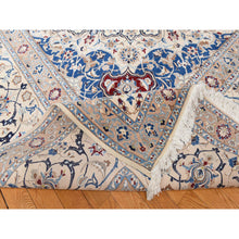 Load image into Gallery viewer, 13&#39;7&quot;x20&#39;7&quot; Linen White, Mansion Sized Persian Nain With Medallion Design, Finely Made, 300 Kpsi, Wool And Silk, Hand Knotted, Oriental Rug FWR470250