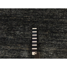 Load image into Gallery viewer, 7&#39;x7&#39; Charcoal Black Shades, Modern Plain Design, 100% Silk, Hand Knotted, Square, Oriental Rug FWR470262