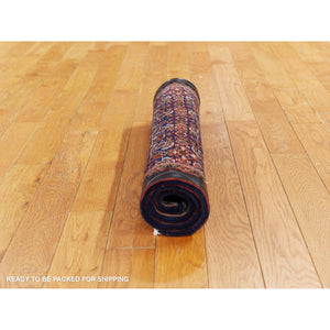 2'4"x2'4" Yale Blue, Vintage Persian Bidjar, 100% Wool, Hand Knotted, Excellent Condition, 300 Kpsi, Mat, Square, Oriental Rug FWR470286
