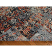 Load image into Gallery viewer, 7&#39;9&quot;x10&#39;1&quot; Spanish Gray With Blush Red, Abstract Design, Soft To The Touch, Modern, 100% Wool, Hand Knotted, Oriental Rug FWR470334