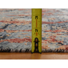 Load image into Gallery viewer, 7&#39;9&quot;x10&#39;1&quot; Spanish Gray With Blush Red, Abstract Design, Soft To The Touch, Modern, 100% Wool, Hand Knotted, Oriental Rug FWR470334